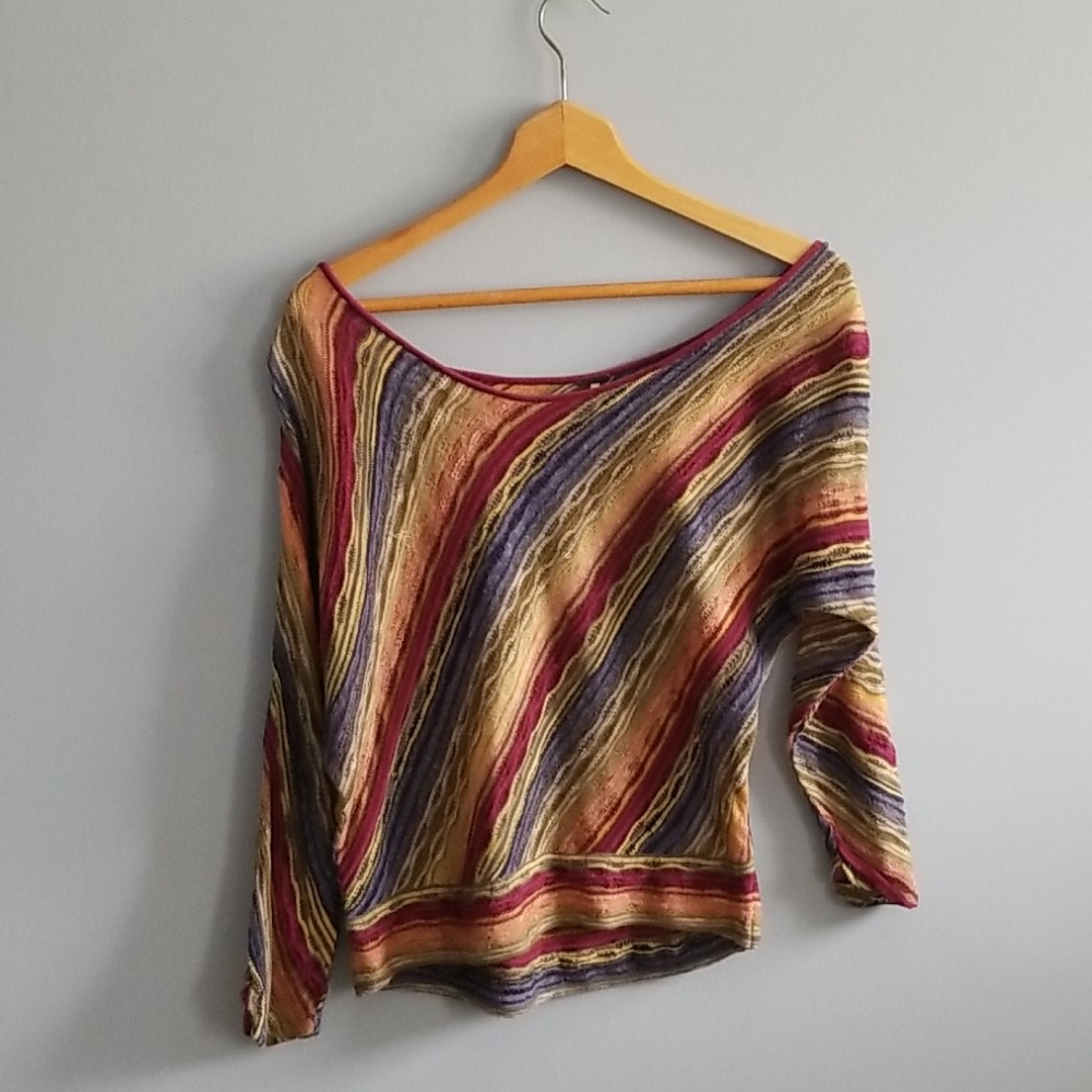 Free people light knit sweater multi colored